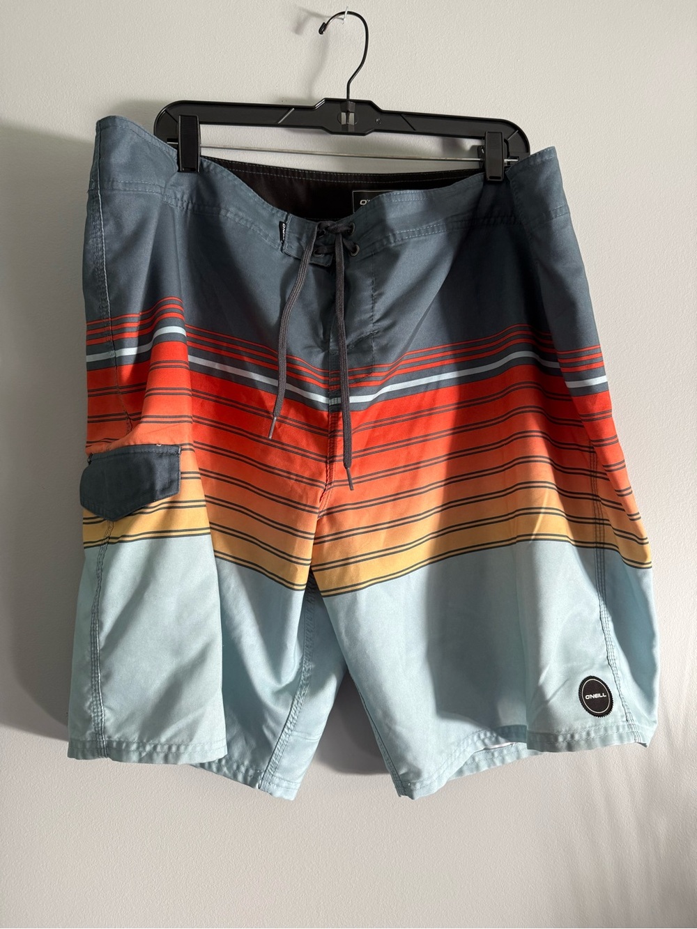 O’Neil  Men's Striped Swim board shorts , Orange & Yellow size 42